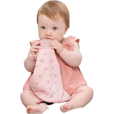 Cheeky Chompers Rainbow Rose Baby Comforter with Teether Cheeky Chompers Rainbow Rose Baby Comforter with Teether