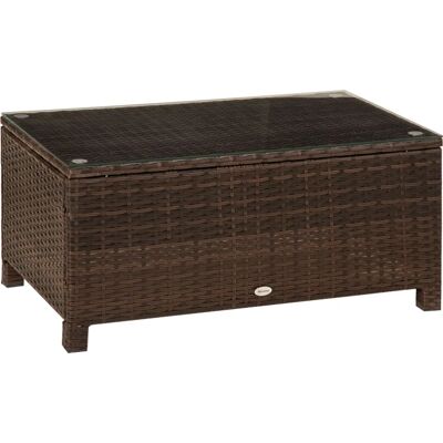 Outsunny Garden Rattan Side Table - Wicker Coffee Desk - Garden Furniture Outsunny Garden Rattan Side Table - Wicker Coffee Desk - Garden Furniture
