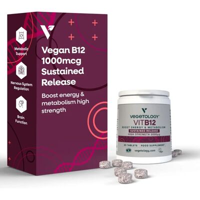 Vegetology Vápník B12 - Veganské tablety - 60 kusů Vegetology Vápník B12 - Veganské tablety - 60 kusů