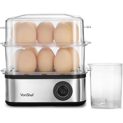 Vonshef - Electric 16 Egg Boiler - 500W - Steamer - Egg Cooker Vonshef - Electric 16 Egg Boiler - 500W - Steamer - Egg Cooker