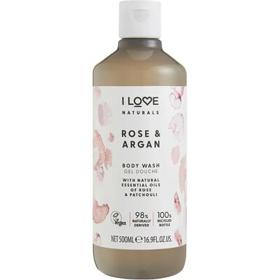 I Love Naturals Rose & Argan Shower Gel - Rose - 500ml - Shower Gel I Love Naturals Rose & Argan Shower Gel - Rose - 500ml - Shower Gel