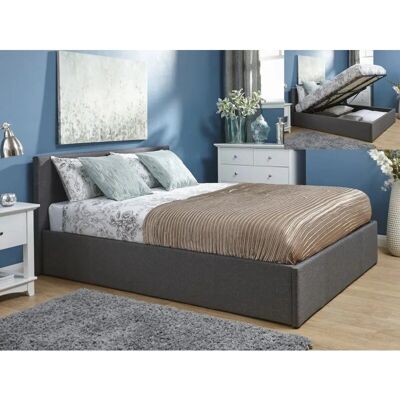 GFW Marikina King Size Grey Ottoman Bed - End Lift Storage GFW Marikina King Size Grey Ottoman Bed - End Lift Storage