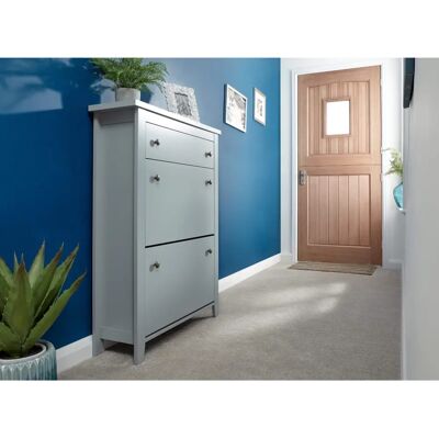 GFW Deluxe Grey 2 Tier Shoe Cabinet - Shoe Storage Cabinet GFW Deluxe Grey 2 Tier Shoe Cabinet - Shoe Storage Cabinet