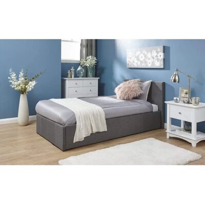 GFW Ecuador 4ft Small Double Grey Hopsack Fabric End Lift Ottoman Bed Frame - Bed Frame GFW Ecuador 4ft Small Double Grey Hopsack Fabric End Lift Ottoman Bed Frame - Bed Frame