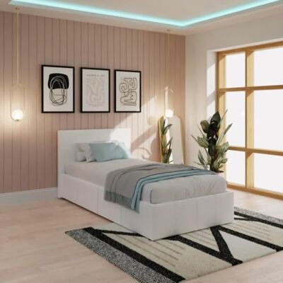 GFW GFW Ecuador 3ft Single White Faux Leather Side Lift Ottoman Bed Frame - Bed Frame GFW GFW Ecuador 3ft Single White Faux Leather Side Lift Ottoman Bed Frame - Bed Frame