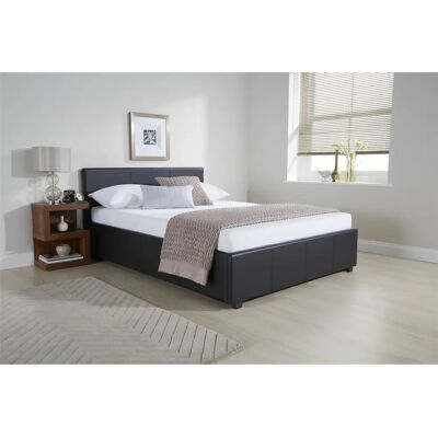 GFW Marikina Double Black Faux Leather Ottoman Bed - Bed Frame GFW Marikina Double Black Faux Leather Ottoman Bed - Bed Frame