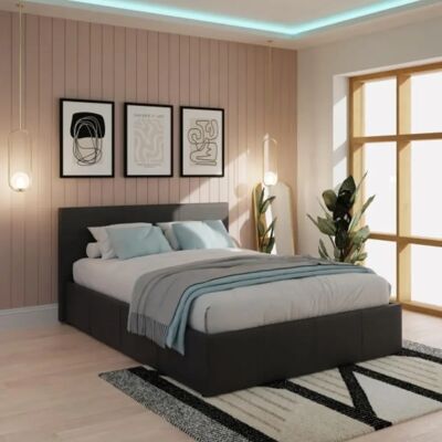 Marikina King Size Side Lift Ottoman Bed - Storage & Faux Leather Marikina King Size Side Lift Ottoman Bed - Storage & Faux Leather