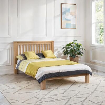 Julian Bowen Amsterdam 4ft6 Double Oak Bed Frame Low Footend - Bed Frame Julian Bowen Amsterdam 4ft6 Double Oak Bed Frame Low Footend - Bed Frame