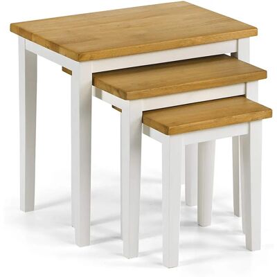 Julian Bowen Cleo Nest of Tables - Two Tone White/Oak Finish Julian Bowen Cleo Nest of Tables - Two Tone White/Oak Finish