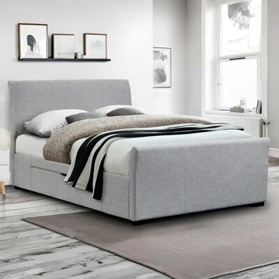 Julian Bowen Capri 5ft King Size Light Grey Fabric 2 Drawer Bed Frame - Bed Frame Julian Bowen Capri 5ft King Size Light Grey Fabric 2 Drawer Bed Frame - Bed Frame