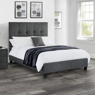 Julian Bowen Sorrento Grey Fabric Double Bed - High Headboard Julian Bowen Sorrento Grey Fabric Double Bed - High Headboard