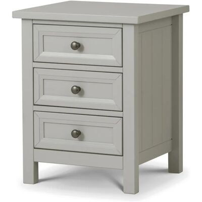 Julian Bowen Maine Dove Grey 3 Drawer Bedside - Bedside Table Julian Bowen Maine Dove Grey 3 Drawer Bedside - Bedside Table