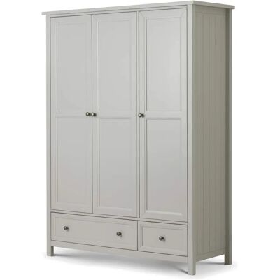 Julian Bowen Maine Dove Grey 3 Door Wardrobe - Wardrobe Julian Bowen Maine Dove Grey 3 Door Wardrobe - Wardrobe