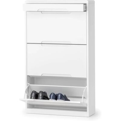 Julian Bowen Manhattan Weiß Hochglanz Schuhschrank mit Schublade - Schuhschrank Julian Bowen Manhattan Weiß Hochglanz Schuhschrank mit Schublade - Schuhschrank
