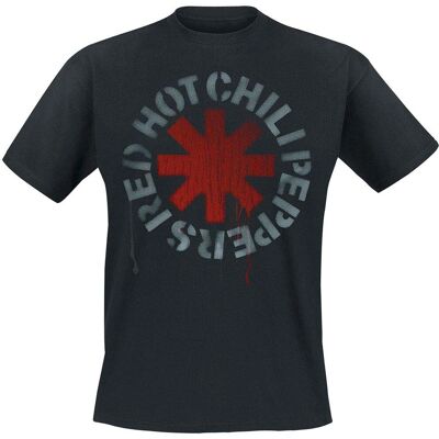 Red Hot Chili Peppers Schablonen T-Shirt Schwarz Red Hot Chili Peppers Schablonen T-Shirt Schwarz