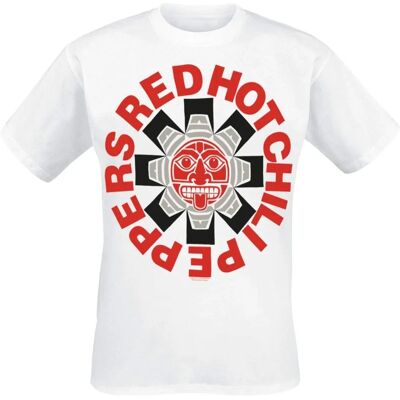 Red Hot Chili Peppers Aztec Band Logo T-Shirt Vit XXL - T-Shirt Red Hot Chili Peppers Aztec Band Logo T-Shirt Vit XXL - T-Shirt