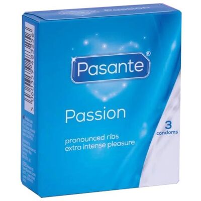 Preservativos Pasante Passion con Estrías - 3 unidades Preservativos Pasante Passion con Estrías - 3 unidades