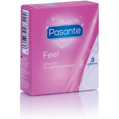 Pasante Feel Condoms - Natural Latex, Ultra Thin, 3 pcs Pasante Feel Condoms - Natural Latex, Ultra Thin, 3 pcs