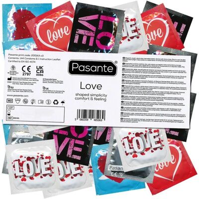Pasante Latex Condoms - 144 Pack, Love Theme, Transparent - Condom Pasante Latex Condoms - 144 Pack, Love Theme, Transparent - Condom