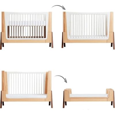 Gaia Hera Natural/Walnut Cot & Co-Sleep - Baby Bed Gaia Hera Natural/Walnut Cot & Co-Sleep - Baby Bed