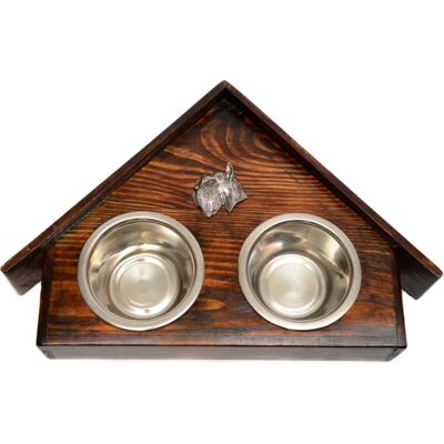 Art-Dog - Schnauzer - naturalne drewno - L - Dog bowl stand Art-Dog - Schnauzer - naturalne drewno - L - Dog bowl stand