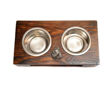 Art-Dog Schnauzer I - Drewno - 2x2.8L - Stojak na miski psa Art-Dog Schnauzer I - Drewno - 2x2.8L - Stojak na miski psa