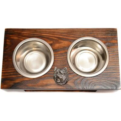 Art-Dog - Cairn Terrier - Drewno - Miska stalowa - Karmnik dla psa Art-Dog - Cairn Terrier - Drewno - Miska stalowa - Karmnik dla psa
