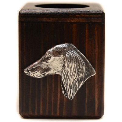 Art-Dog - Dog Head - Ciemne drewno - Srebrzony - Snusiec świecznikowy Art-Dog - Dog Head - Ciemne drewno - Srebrzony - Snusiec świecznikowy