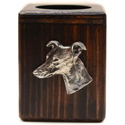 Art-Dog - głowa whippetu - drewno lite - ciemne wykończenie - 8x6x6 cm - świecznik Art-Dog - głowa whippetu - drewno lite - ciemne wykończenie - 8x6x6 cm - świecznik