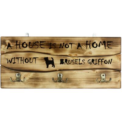 Art-Dog - Griffon Bruxellois - pin - rustique - Wall hanger - Publicité Art-Dog - Griffon Bruxellois - pin - rustique - Wall hanger - Publicité