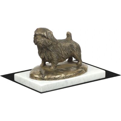 Norfolk Terrier - Figurka de perro - Trofeo en mármol blanco - Art-Dog Norfolk Terrier - Figurka de perro - Trofeo en mármol blanco - Art-Dog