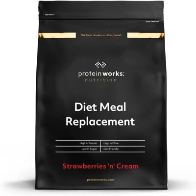 The Protein Works High Protein Diet Meal Replacement Shake - Strawberries and Cream The Protein Works High Protein Diet Meal Replacement Shake - Strawberries and Cream