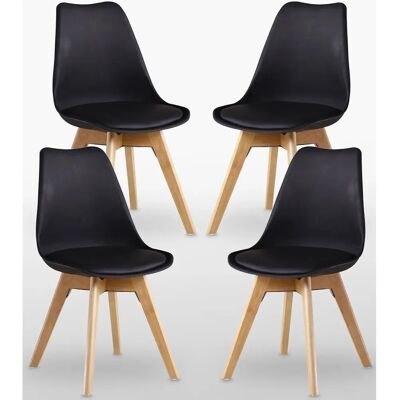 Life Interiors Lorenzo Black Set of 4 Dining Chairs - Dining Room Furniture Life Interiors Lorenzo Black Set of 4 Dining Chairs - Dining Room Furniture