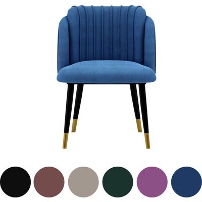 Silla de comedor de terciopelo Milano - Azul - Unisex Silla de comedor de terciopelo Milano - Azul - Unisex