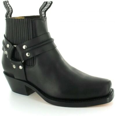 Grinders Renegade Lo Zwarte Lederen Boots - Unisex Western Schoen Grinders Renegade Lo Zwarte Lederen Boots - Unisex Western Schoen