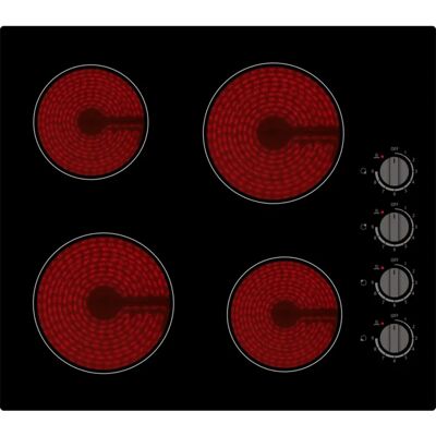 electriQ 60cm 4 Zone Ceramic Hob with Knob Controls electriQ 60cm 4 Zone Ceramic Hob with Knob Controls