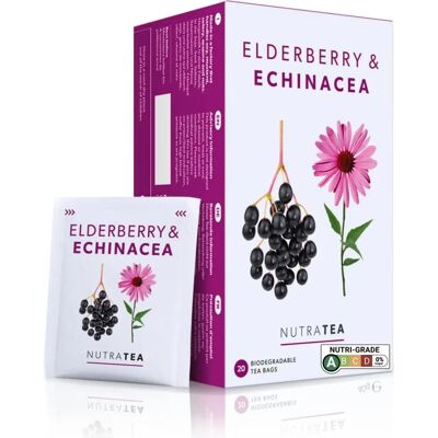 Nutratea Sachets de Thé Sureau & Echinacea - Soutien Immunitaire - Publicité Nutratea Sachets de Thé Sureau & Echinacea - Soutien Immunitaire - Publicité