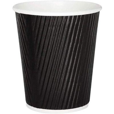 Belgravia 12oz Triple Walled Black Ripple Paper Cups - Hot Drinks & Soup Belgravia 12oz Triple Walled Black Ripple Paper Cups - Hot Drinks & Soup