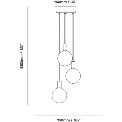 Suspension Triple Graphite Tala - Réglable, 3 ampoules Globe - Publicité Suspension Triple Graphite Tala - Réglable, 3 ampoules Globe - Publicité