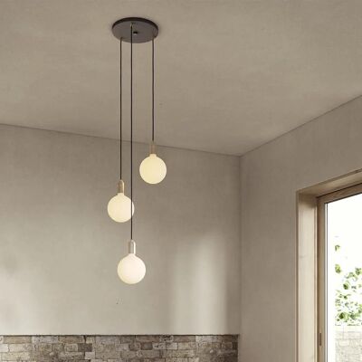 Suspension Triple en Noyer Tala - Lampe LED Dimmable - Publicité Suspension Triple en Noyer Tala - Lampe LED Dimmable - Publicité