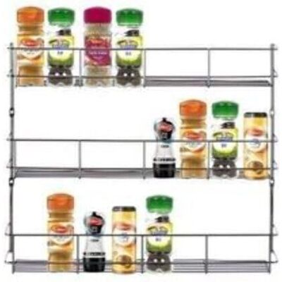 NEO 3 Tier Spice Rack - Chrome Kitchen Wall Mount NEO 3 Tier Spice Rack - Chrome Kitchen Wall Mount