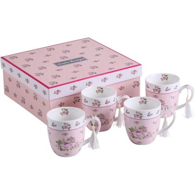 London Boutique K414 Pink Tassen-Set - Vintage Retro Stil London Boutique K414 Pink Tassen-Set - Vintage Retro Stil