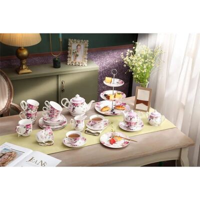 London Boutique Rose Pink 8" Dessert Plate - Dessert Plate London Boutique Rose Pink 8" Dessert Plate - Dessert Plate