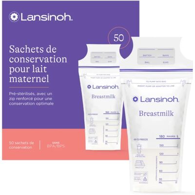 Lansinoh 50 Sachets de Conservation de Lait Maternel - Stérilisés, Imperméables - Publicité Lansinoh 50 Sachets de Conservation de Lait Maternel - Stérilisés, Imperméables - Publicité