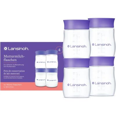 Lansinoh Natural Wave Melkefles 4x160 ml - Oppbevaring melk Lansinoh Natural Wave Melkefles 4x160 ml - Oppbevaring melk