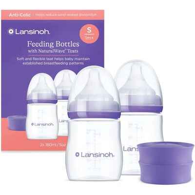 Lansinoh NaturalWave Sticla pentru bebeluși - 2x160 ml Lansinoh NaturalWave Sticla pentru bebeluși - 2x160 ml