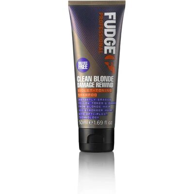 Fudge Clean Blonde Damage Rewind Violetti Sävyttävä Shampoo (50 ml) Fudge Clean Blonde Damage Rewind Violetti Sävyttävä Shampoo (50 ml)