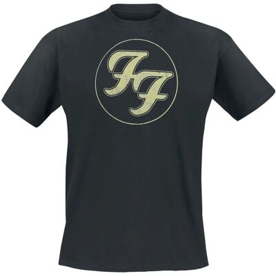 HeyRusty Foo Fighters - Black L T-shirt with Distressed FF Logo HeyRusty Foo Fighters - Black L T-shirt with Distressed FF Logo