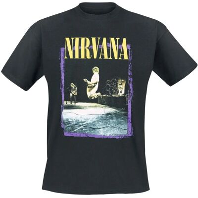 Musta Nirvana Stage Jump -unisex T-paita - Klassinen istuvuus Musta Nirvana Stage Jump -unisex T-paita - Klassinen istuvuus