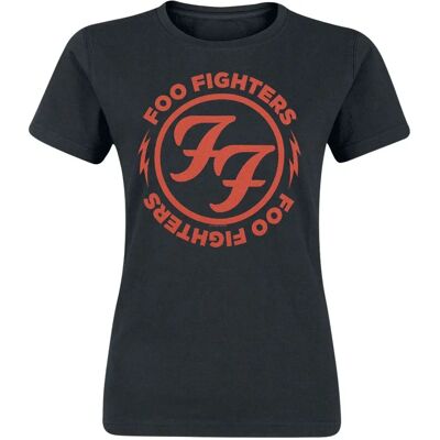 Foo Fighters - Logo Red Circle - Short Sleeve T-Paita - Nainen - Musta Foo Fighters - Logo Red Circle - Short Sleeve T-Paita - Nainen - Musta